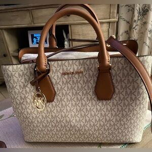 Michael Kors Tan and Cream Satchel